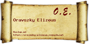 Oravszky Elizeus névjegykártya